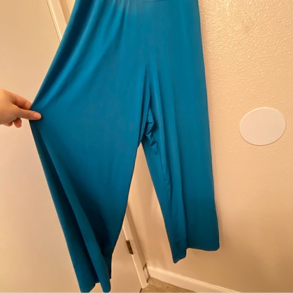 WEISSMAN Dance Costume unitard jumpsuit teal lace Open Hands 12372 adult MA - Picture 4 of 14
